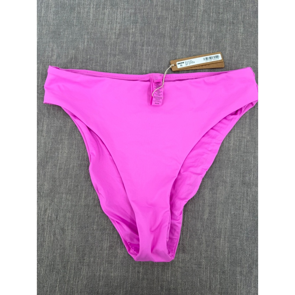 SKIMS Recycled Swim Mid Waist Bikini Bottom Neon Orchid Pink Size M Medium NWT